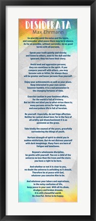 Framed Rainbow Desiderata Print