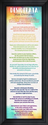 Framed Colorful Desiderata Print