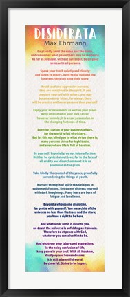 Framed Colorful Desiderata Print