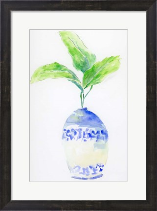 Framed Blue and White Botanical Print