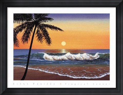 Framed Elena Panizza - Tropical Sunset Size 31.5x23.75 Print