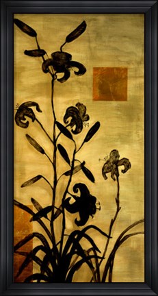 Framed Lily Silhouette I Print