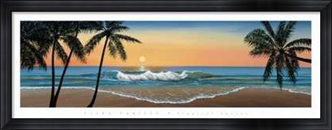 Framed Elena Panizza - Tropical Sunset Size 54.5x19.25 Print