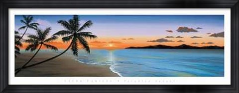 Framed Elena Panizza - Paradise Sunset Size 54.5x19.25 Print