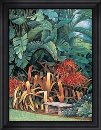 Framed Tropical Garden II Print