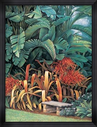 Framed Tropical Garden II Print