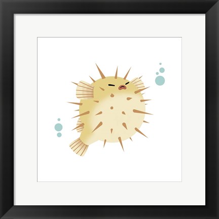 Framed Sea Creatures - Pufferfish Print