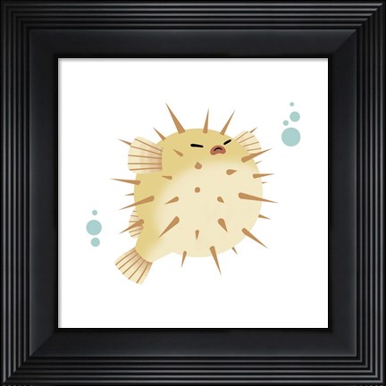 Framed Sea Creatures - Pufferfish Print