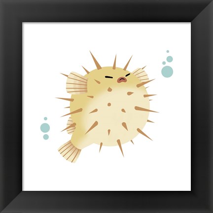 Framed Sea Creatures - Pufferfish Print