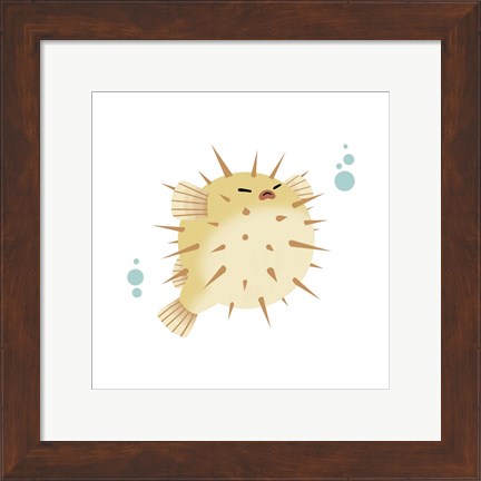Framed Sea Creatures - Pufferfish Print