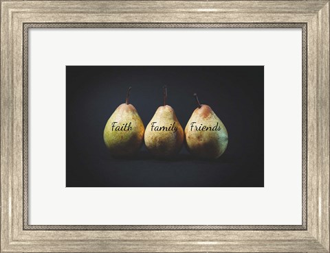 Framed Pears - Faith Family Friends Print