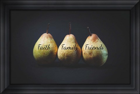 Framed Pears - Faith Family Friends Print