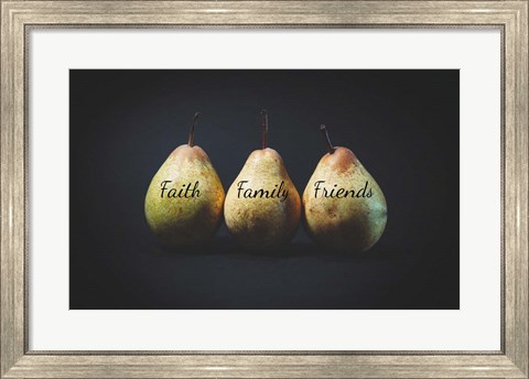 Framed Pears - Faith Family Friends Print