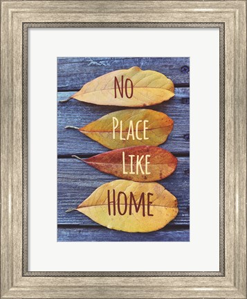 Framed No Place Like Home Leaves Print