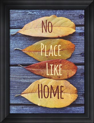 Framed No Place Like Home Leaves Print