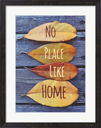 Framed No Place Like Home Leaves Print