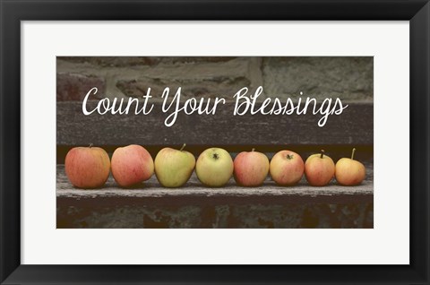 Framed Count Your Blessings Apples Print