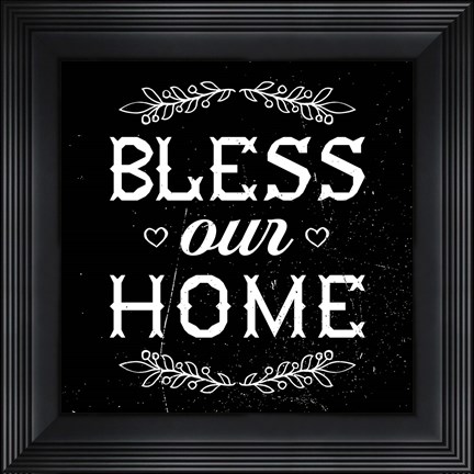 Framed Bless Our Home-Black Print