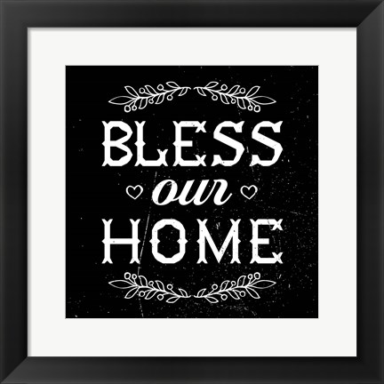 Framed Bless Our Home-Black Print