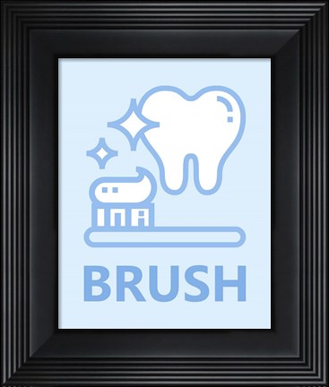 Framed Boy&#39;s Bathroom Task-Brush Print