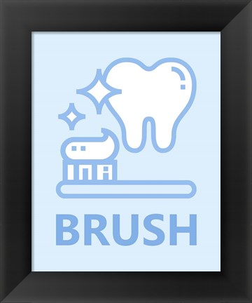 Framed Boy&#39;s Bathroom Task-Brush Print