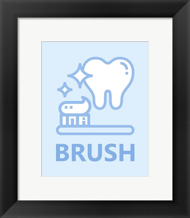 Framed Boy&#39;s Bathroom Task-Brush Print