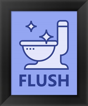 Framed Boy&#39;s Bathroom Task-Flush Print