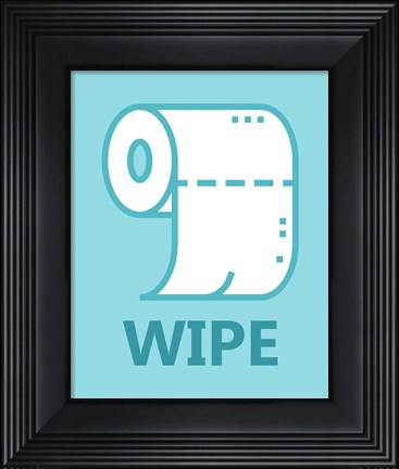 Framed Boy&#39;s Bathroom Task-Wipe Print
