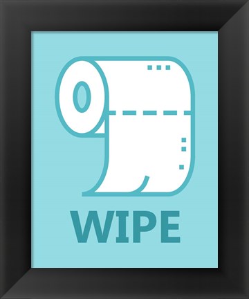 Framed Boy&#39;s Bathroom Task-Wipe Print