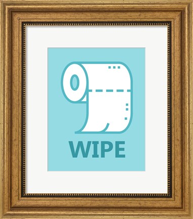 Framed Boy&#39;s Bathroom Task-Wipe Print