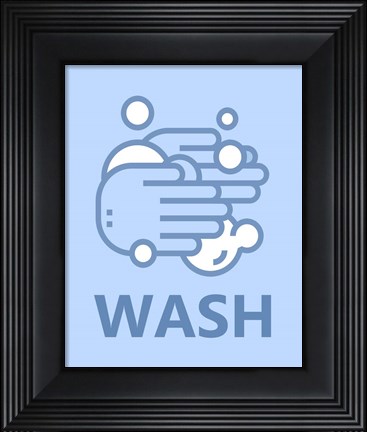 Framed Boy&#39;s Bathroom Task-Wash Print