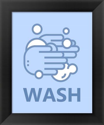 Framed Boy&#39;s Bathroom Task-Wash Print