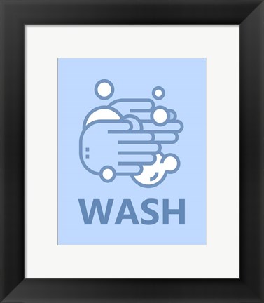 Framed Boy&#39;s Bathroom Task-Wash Print