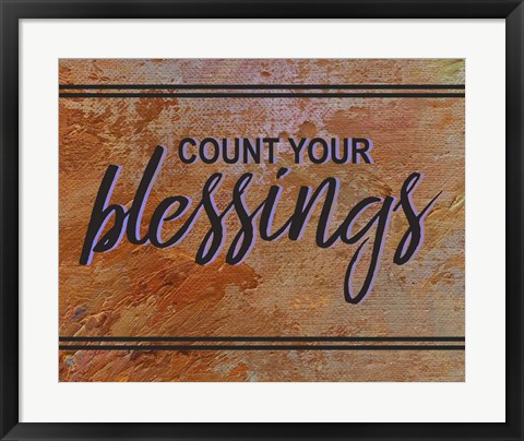 Framed Count Your Blessing-Brown Print