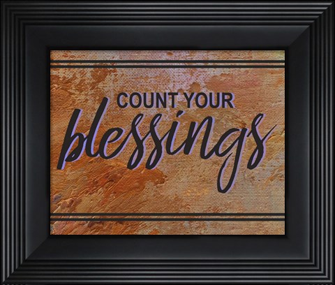 Framed Count Your Blessing-Brown Print