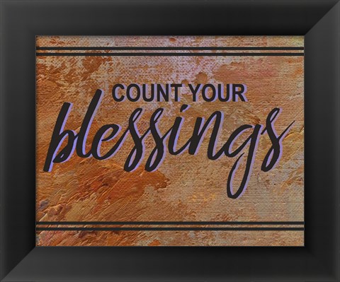 Framed Count Your Blessing-Brown Print