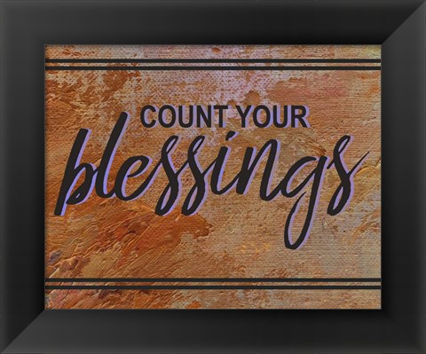 Framed Count Your Blessing-Brown Print