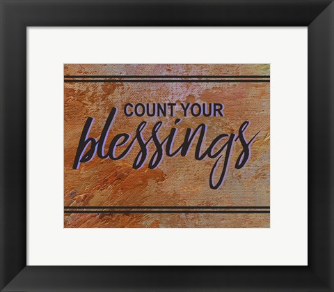 Framed Count Your Blessing-Brown Print