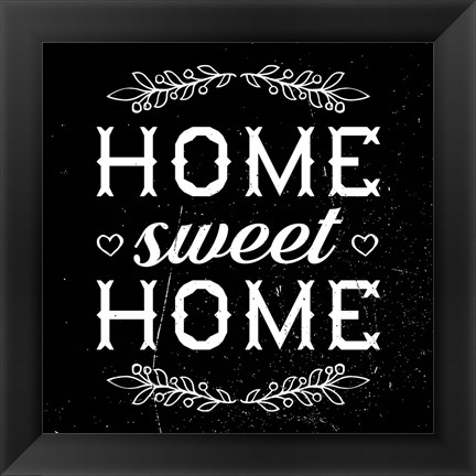 Framed Home Sweet Home-Black Print