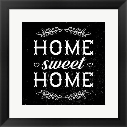 Framed Home Sweet Home-Black Print