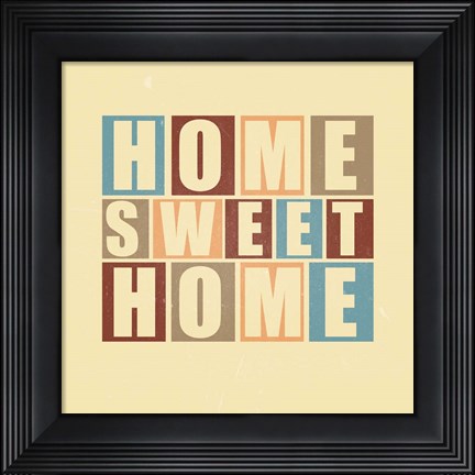 Framed Home Sweet Home-Retro Print