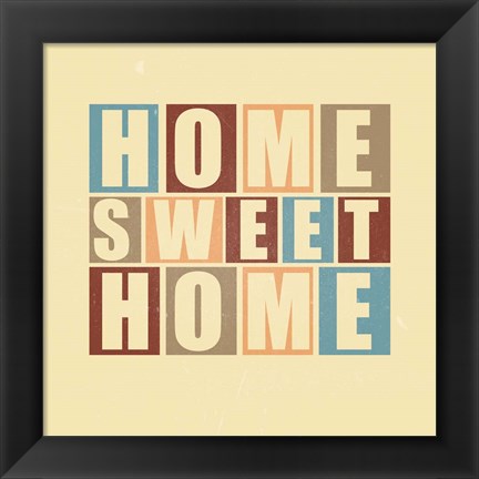 Framed Home Sweet Home-Retro Print