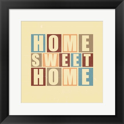 Framed Home Sweet Home-Retro Print