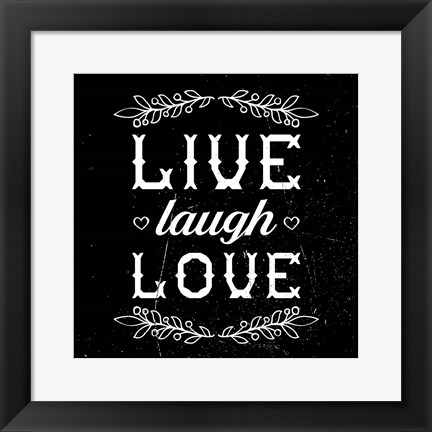 Framed Live Laugh Love-Black Print