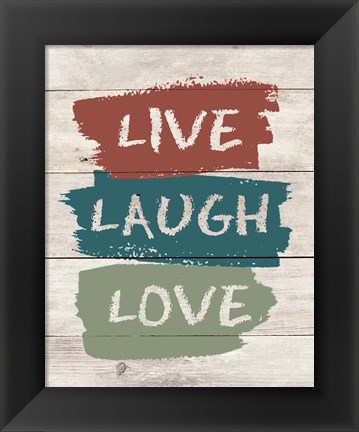 Framed live Laugh Love-Wood Print