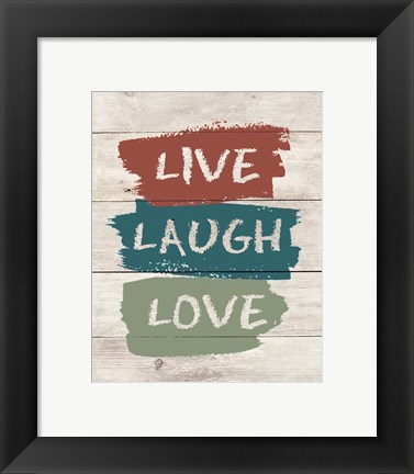 Framed live Laugh Love-Wood Print