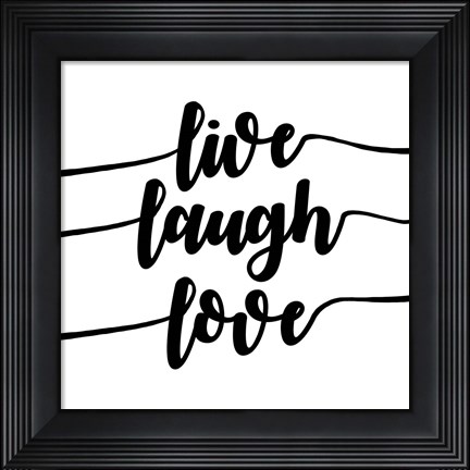 Framed Live Laugh Love-Script Print