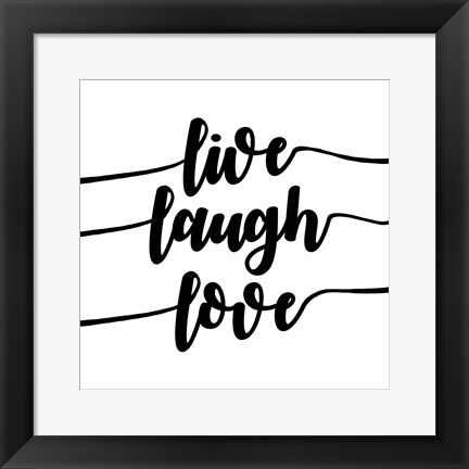 Framed Live Laugh Love-Script Print