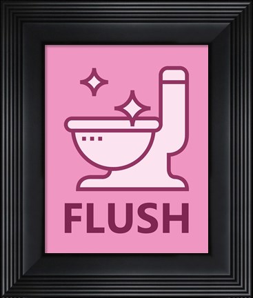 Framed Girl&#39;s Bathroom Task-Flush Print