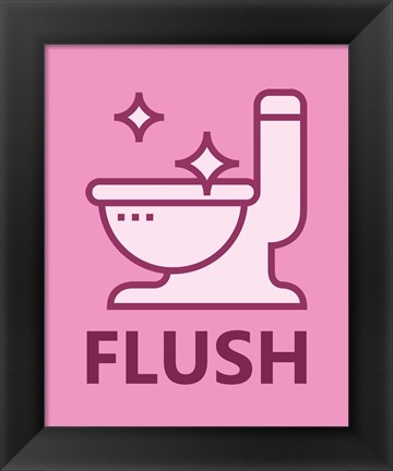 Framed Girl&#39;s Bathroom Task-Flush Print